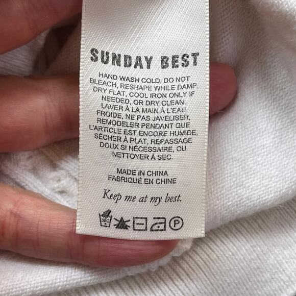 Sunday Best Women's White Sleeveless Cropped Pullover Sweater Size M - Picture 6 of 7